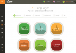 Screenshot of Mango Languages homepage.